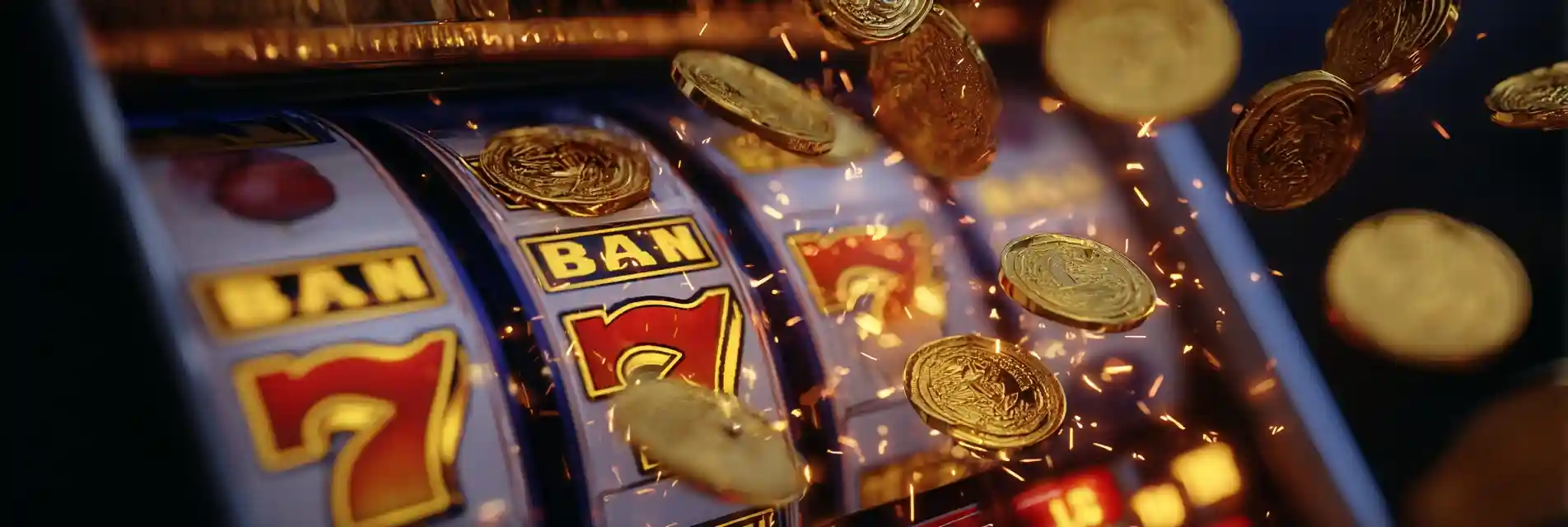 Slot gaming machine with colorful symbols and graphics